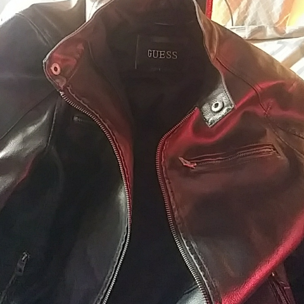 Guess mens leather jacket